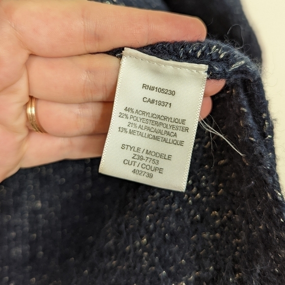 Joie Markus Chunky Knit Alpaca Blend Metallic Shimmer Sweater - Picture 7 of 7